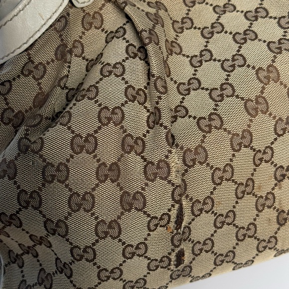 GUCCI Sukey Tote Bag Shoulder Handbag Canvas Brown - Picture 5 of 9